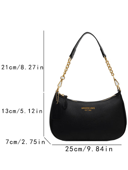 1pc Solid Color PU Leather Shoulder Bag For Women, Versatile Crossbody Bag For Commuting, Adjustable Shoulder Strap