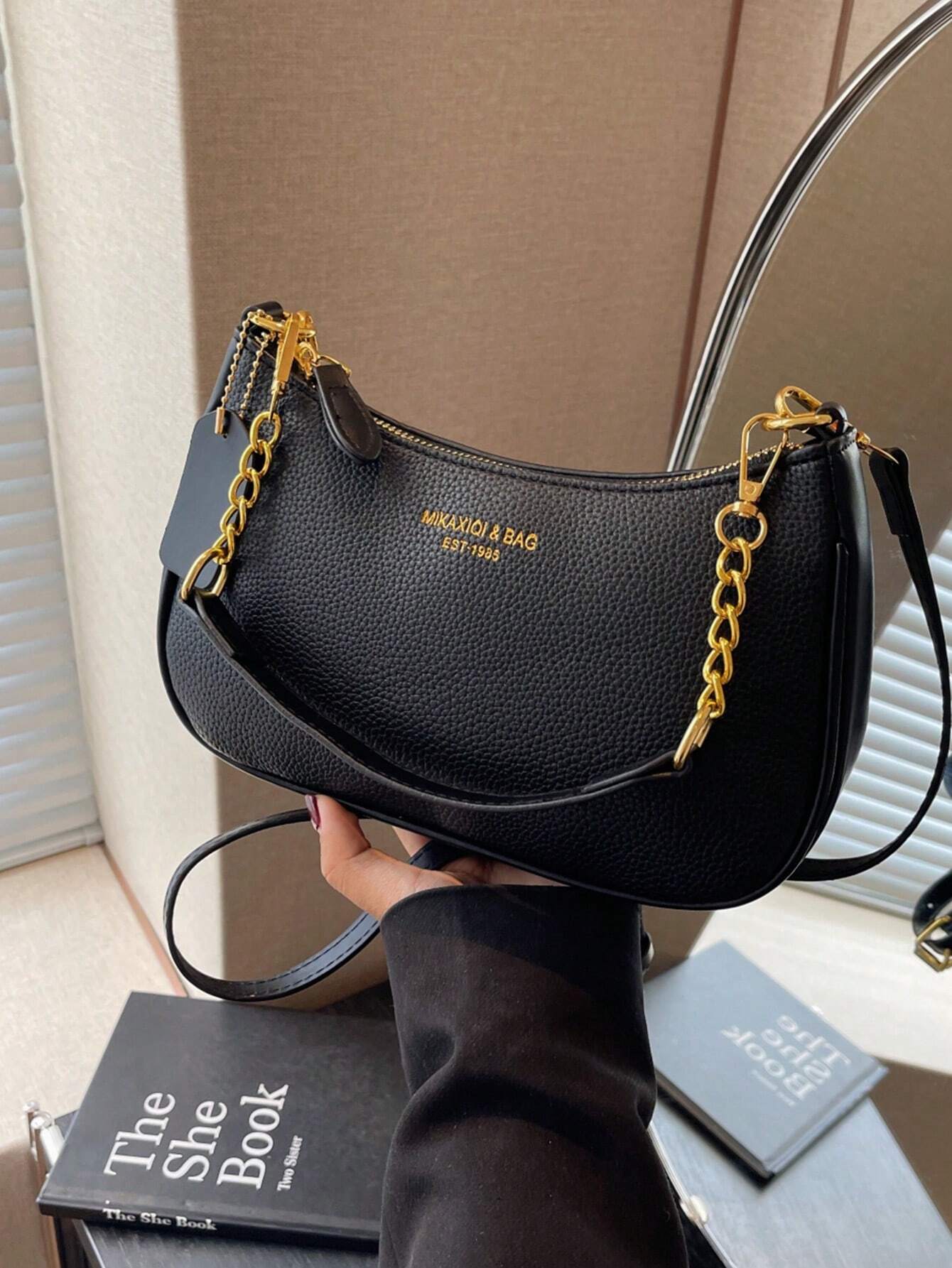 1pc Solid Color PU Leather Shoulder Bag For Women, Versatile Crossbody Bag For Commuting, Adjustable Shoulder Strap