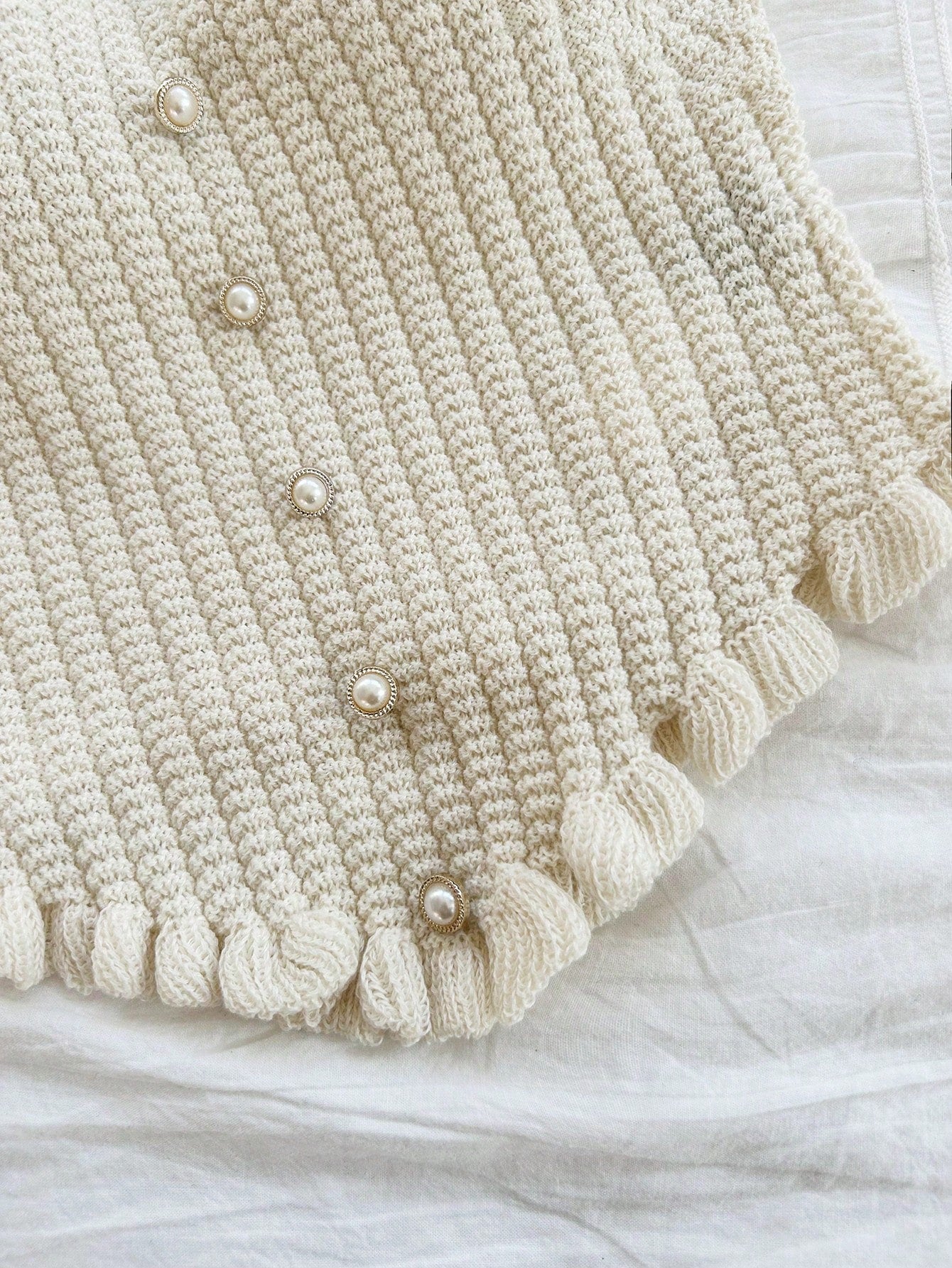 Soleia Women's Button Decor Fashion Casual Ruffle Hem Knitted Camisole Top,Going Out Top