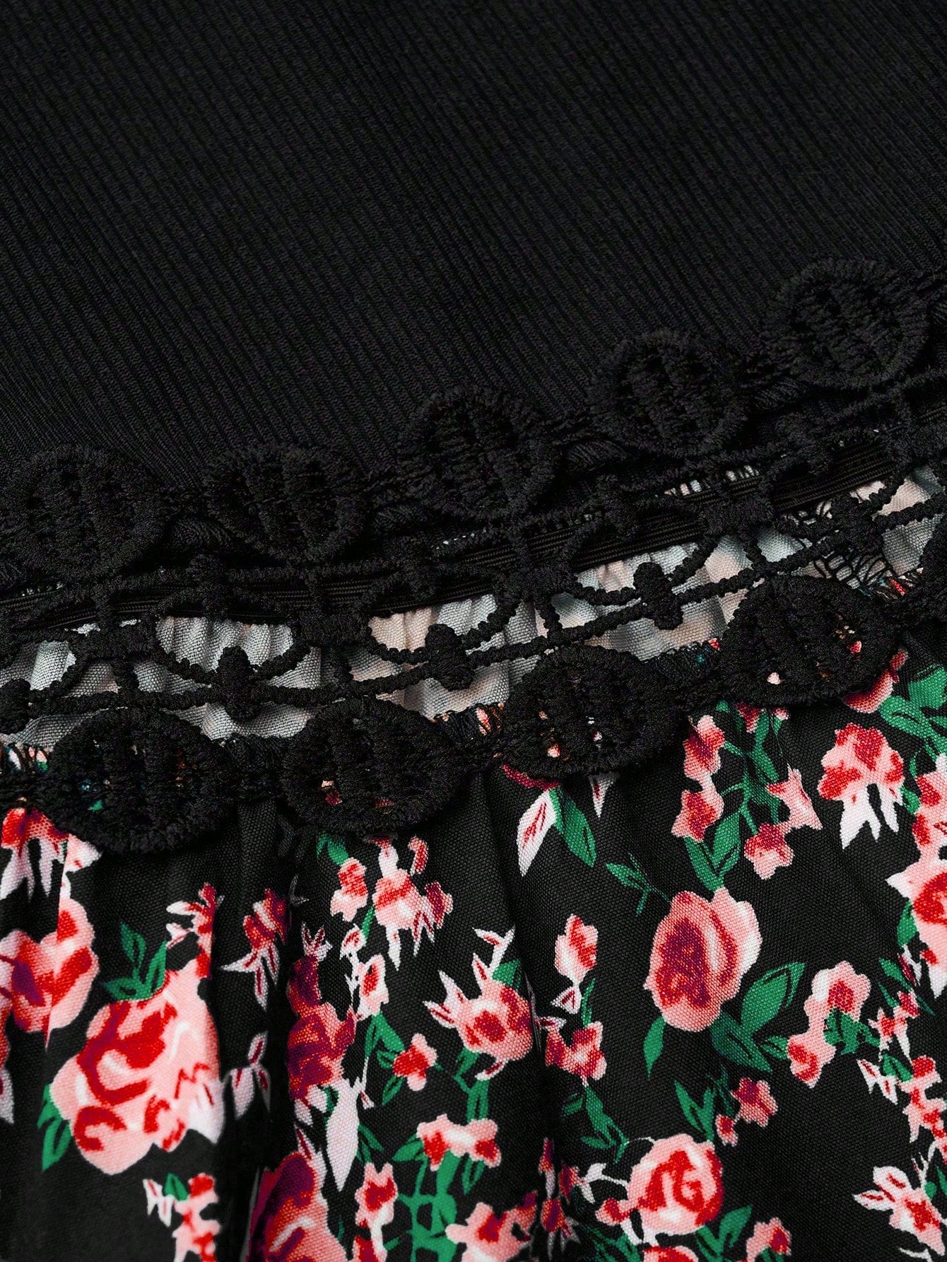 SHEIN LUNE Women's Floral Print Patchwork Slip Dress, Casual Vacation Style