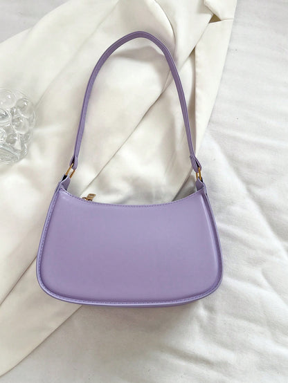 Solid Color Minimalist & Elegant Embossed Shoulder Bag