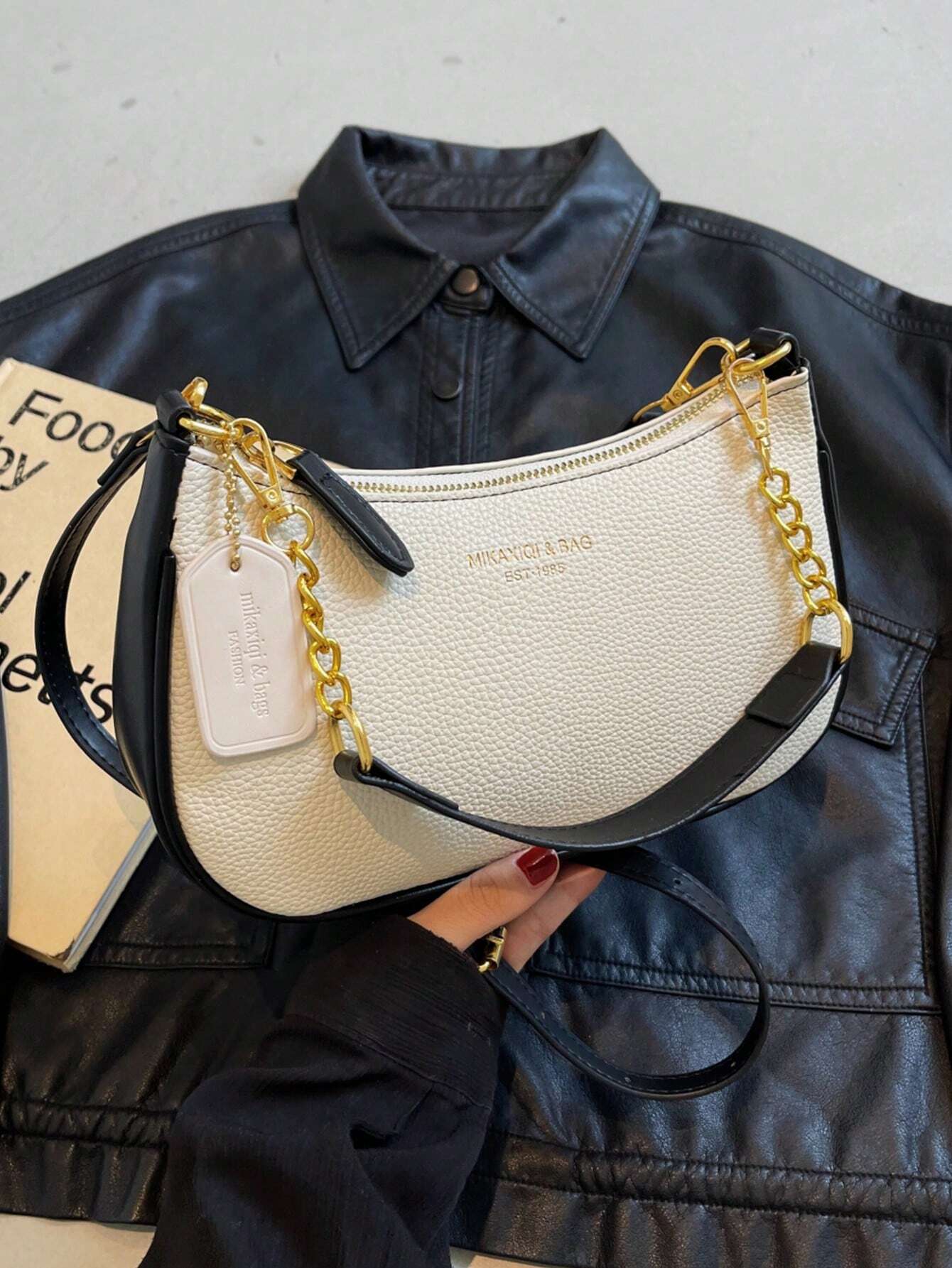 1pc Solid Color PU Leather Shoulder Bag For Women, Versatile Crossbody Bag For Commuting, Adjustable Shoulder Strap