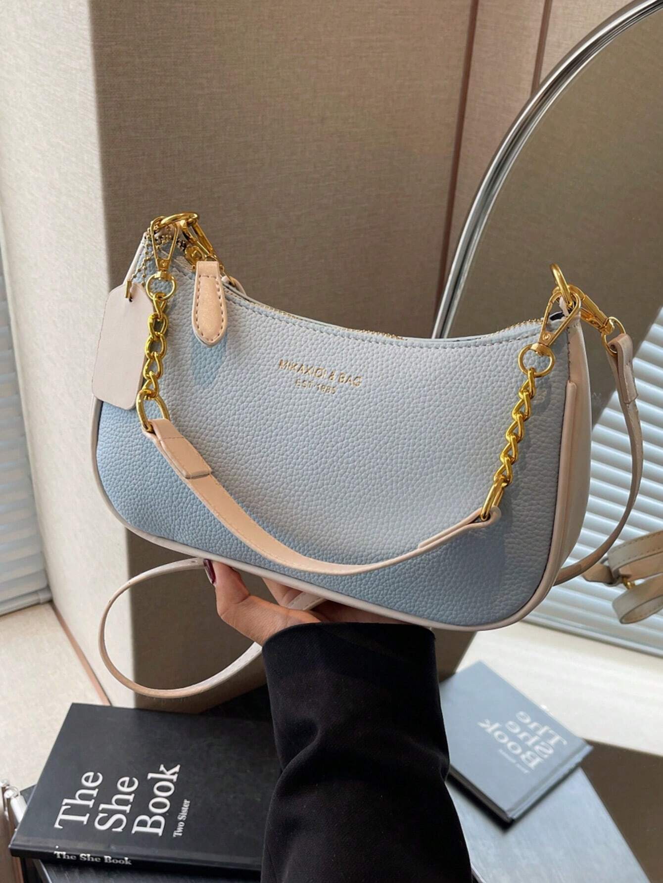 1pc Solid Color PU Leather Shoulder Bag For Women, Versatile Crossbody Bag For Commuting, Adjustable Shoulder Strap