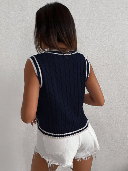 Chiquease Cable Knit Sweater Vest