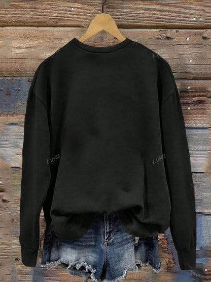 Halloween Casual Women's Round Neck Fashion Long Sleeve Letter Print Sweatshirt