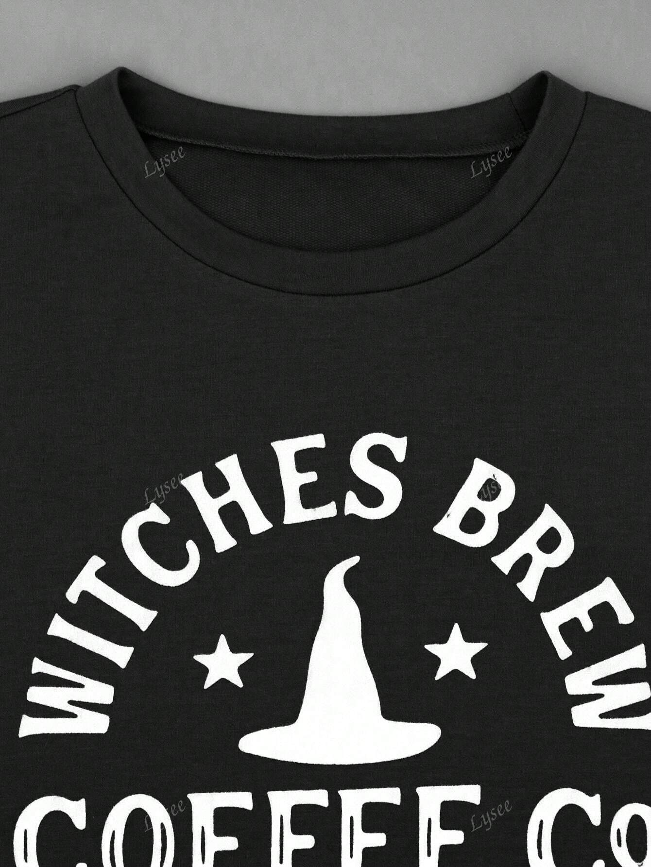 Halloween Casual Women's Round Neck Fashion Long Sleeve Letter Print Sweatshirt