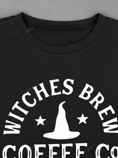 Halloween Casual Women's Round Neck Fashion Long Sleeve Letter Print Sweatshirt