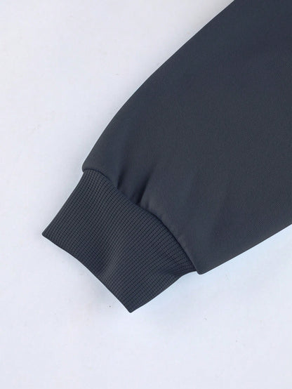 INAWLY Letter Graphic Kangaroo Pocket Drawstring Thermal Lined Hoodie,Long Sleeve Tops