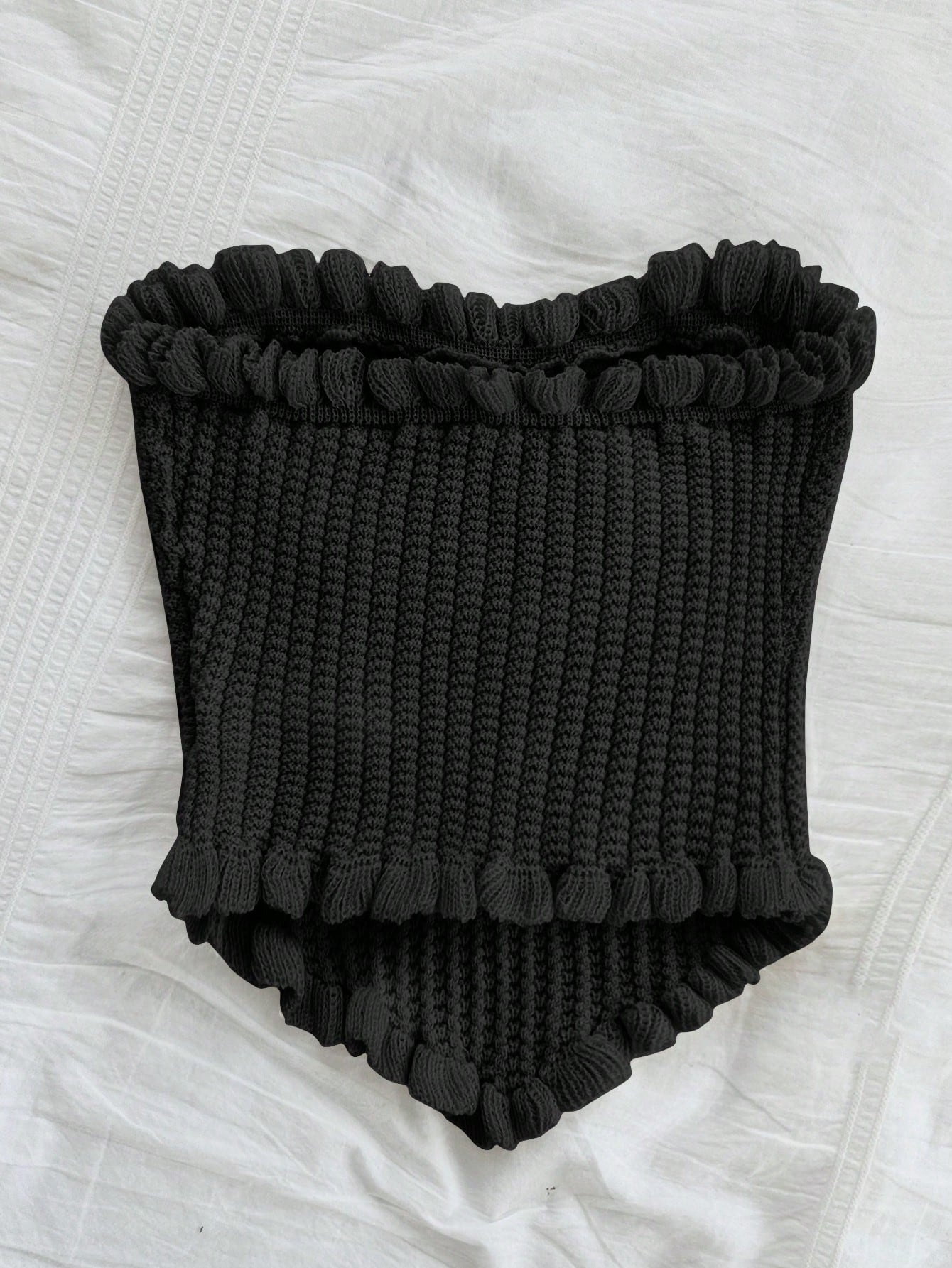 Soleia Women's Button Decor Fashion Casual Ruffle Hem Knitted Camisole Top,Going Out Top