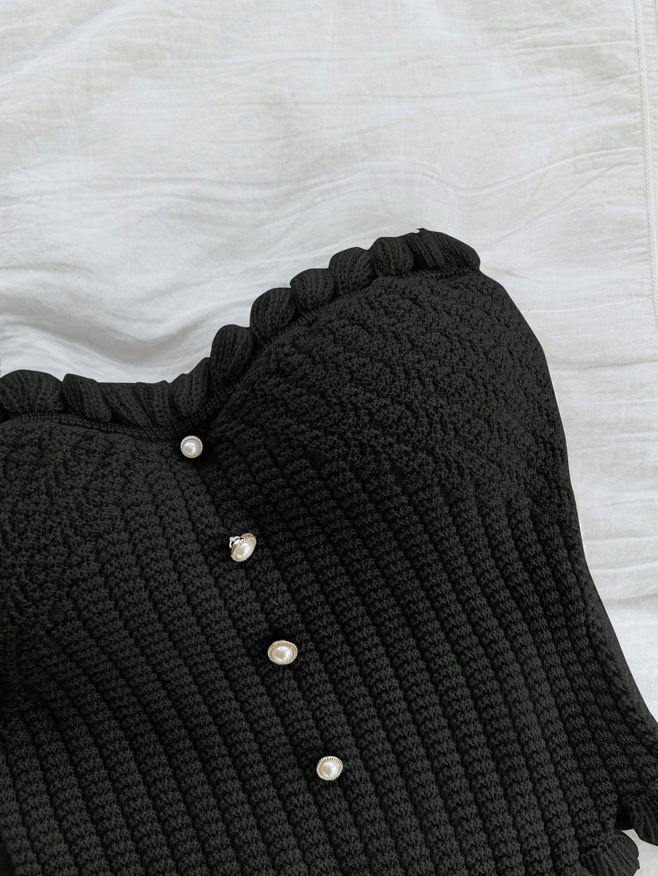 Soleia Women's Button Decor Fashion Casual Ruffle Hem Knitted Camisole Top,Going Out Top