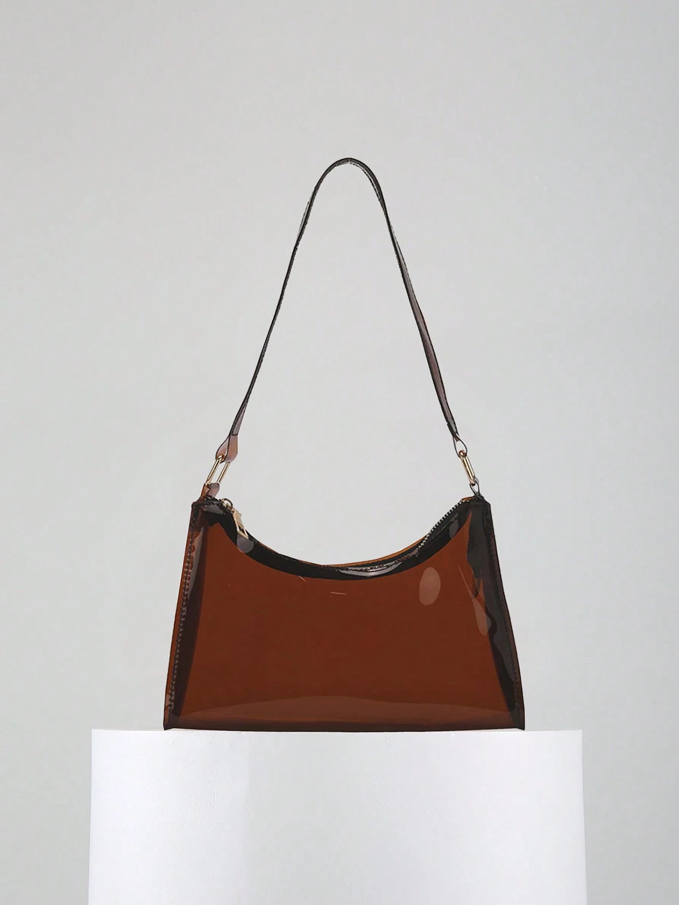 Fashionable Transparent PVC Shoulder Bag, Sports Crossbody Bag, Casual Ladies Plastics Handbag, Waterproof, Sandproof Transparent Bag, Beach Sports Picnic Snacks Clear Purse For Women