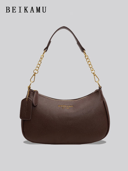 1pc Solid Color PU Leather Shoulder Bag For Women, Versatile Crossbody Bag For Commuting, Adjustable Shoulder Strap