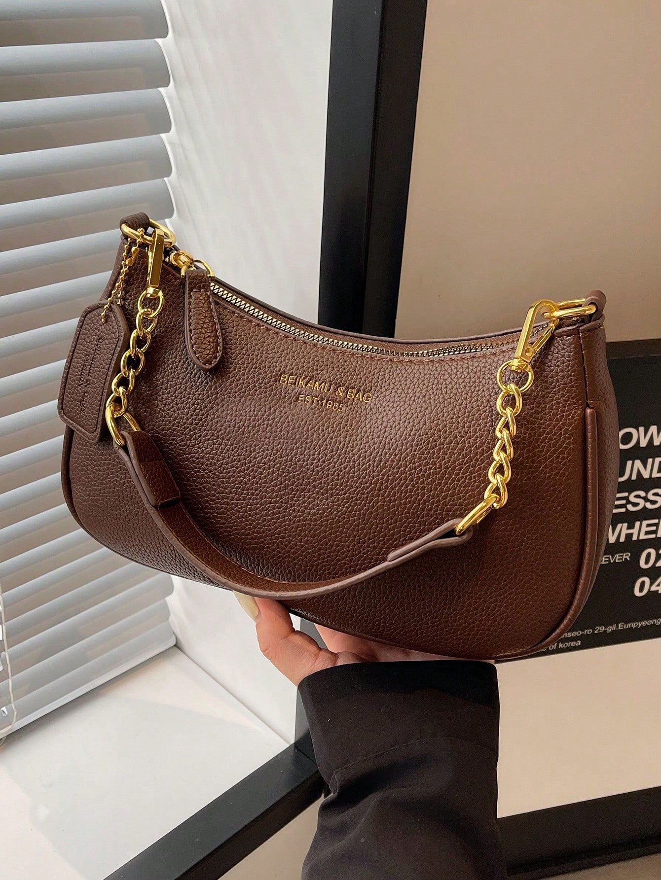 1pc Solid Color PU Leather Shoulder Bag For Women, Versatile Crossbody Bag For Commuting, Adjustable Shoulder Strap