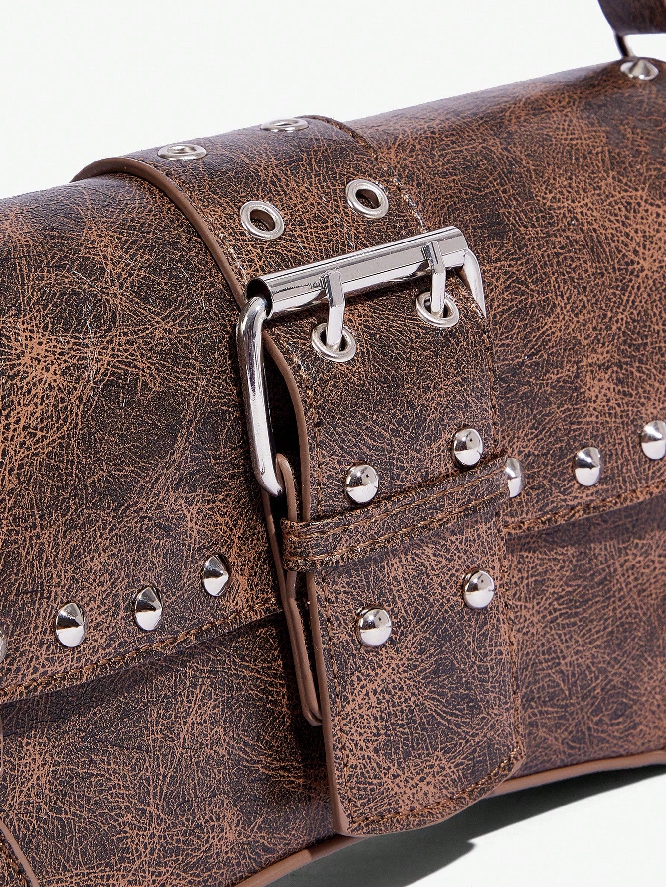 SHEIN X Lucía Bellido SHEIN SXY Fashionable Black Stud Shoulder Bag For Women, Versatile, Shopping Bag, Cool, Street Bag, Teenagers