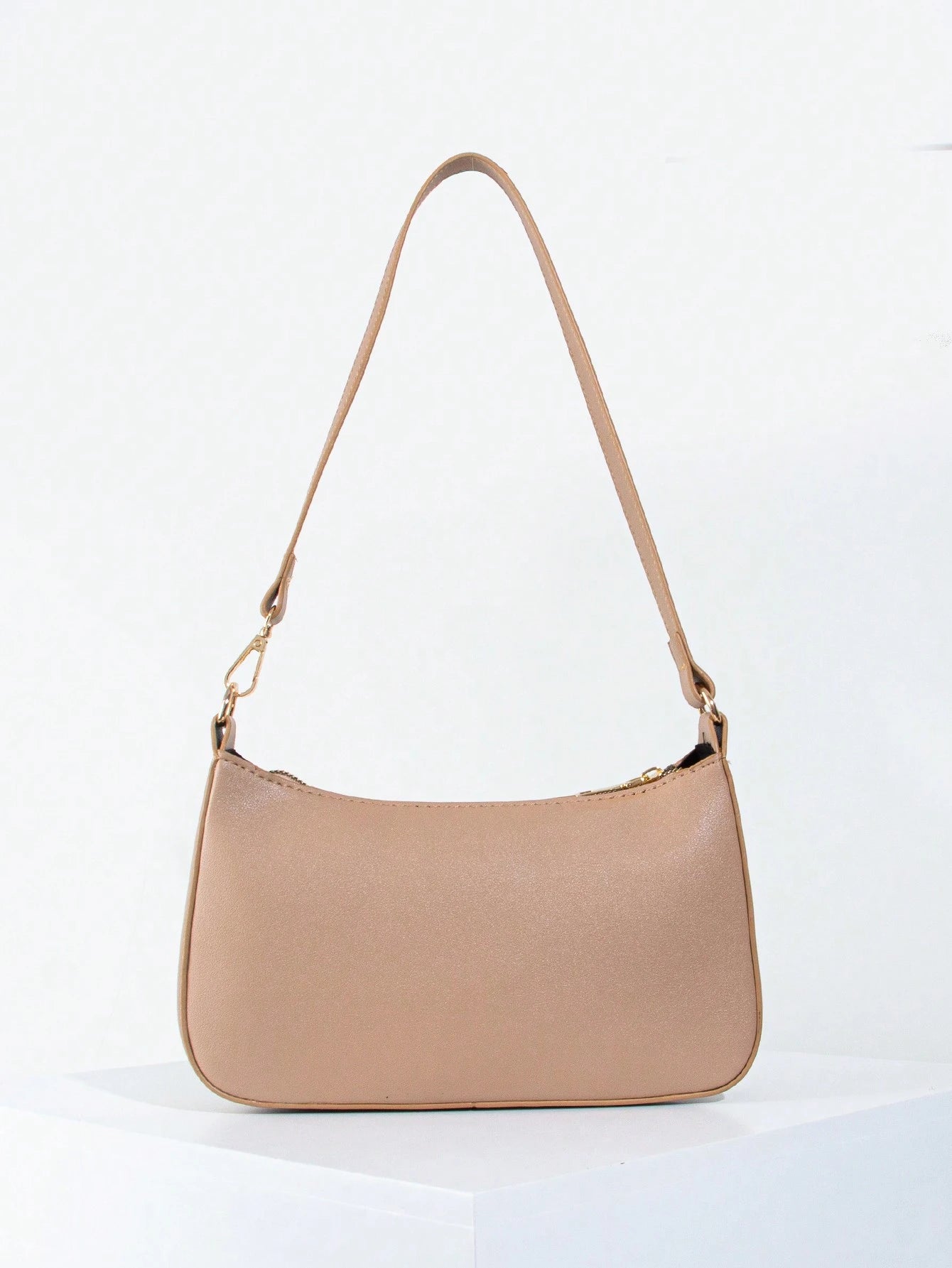 Artificial Patent Leather Minimalist Hobo Bag, Perfect For Music Festival