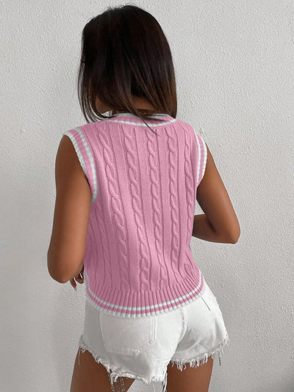 Chiquease Cable Knit Sweater Vest