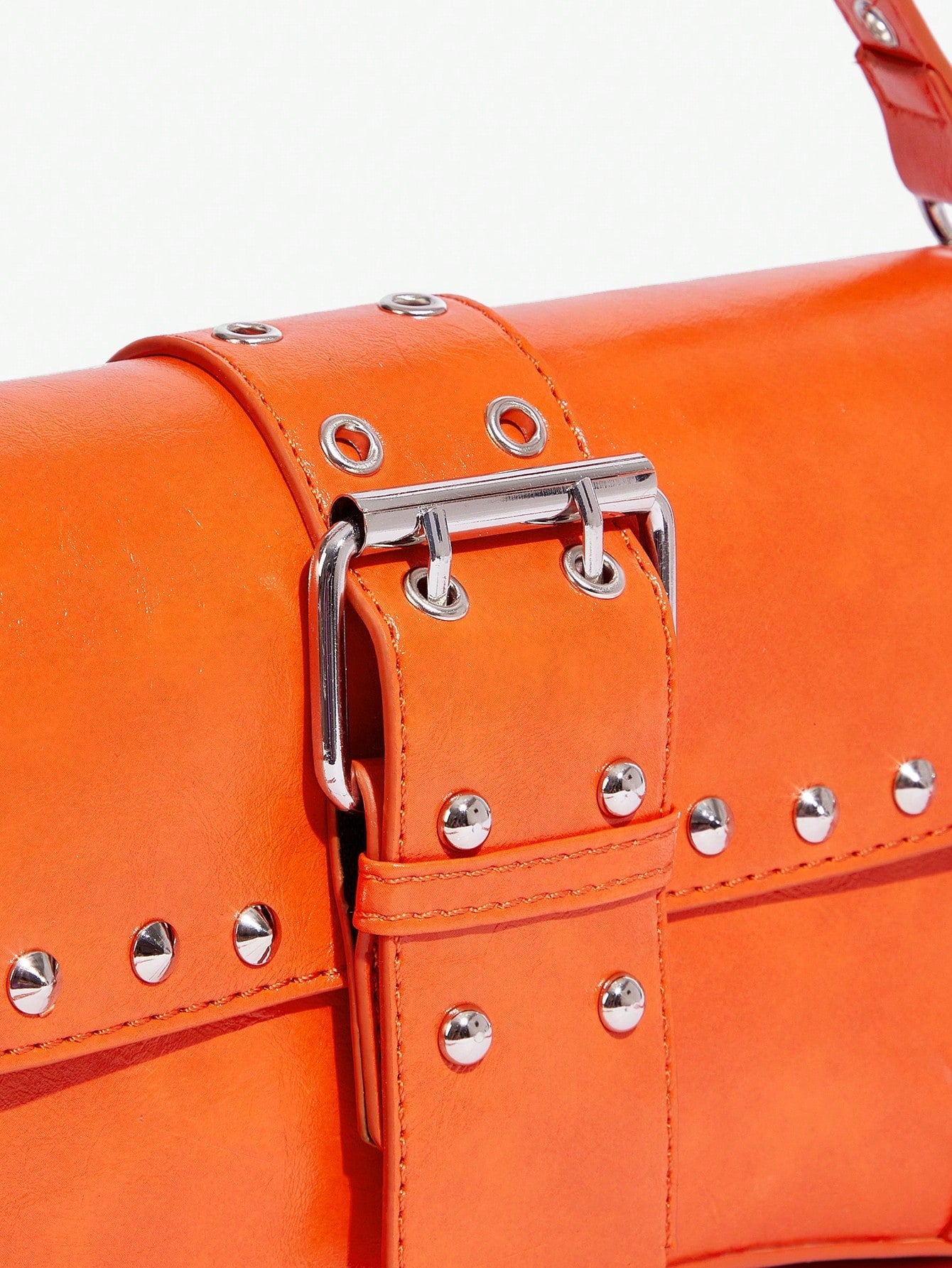 SHEIN X Lucía Bellido SHEIN SXY Fashionable Black Stud Shoulder Bag For Women, Versatile, Shopping Bag, Cool, Street Bag, Teenagers