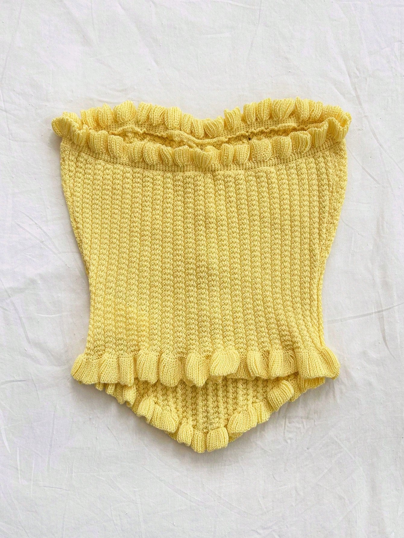 Soleia Women's Button Decor Fashion Casual Ruffle Hem Knitted Camisole Top,Going Out Top