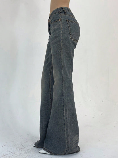 DAZY Women Casual Pocketed Denim Flared Pants