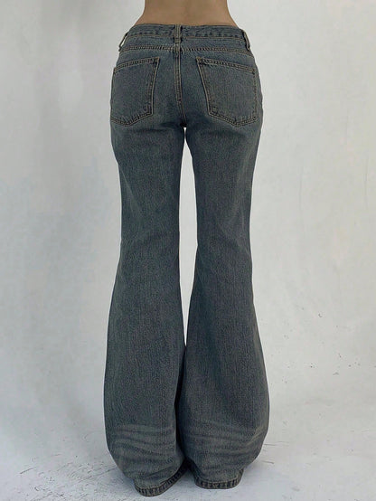DAZY Women Casual Pocketed Denim Flared Pants
