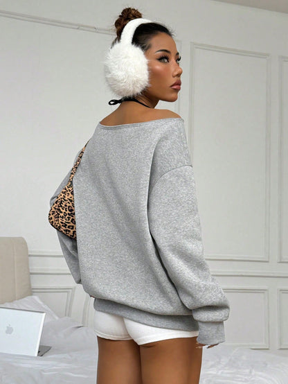 Flirla Solid Color Raglan Sleeve Pocket Design Casual Pullover Sweatshirt,Long Sleeve Tops Graduation,Back To School Outfits,Graduation,Teacher Outfits For Women,Back To School Fall Outfit