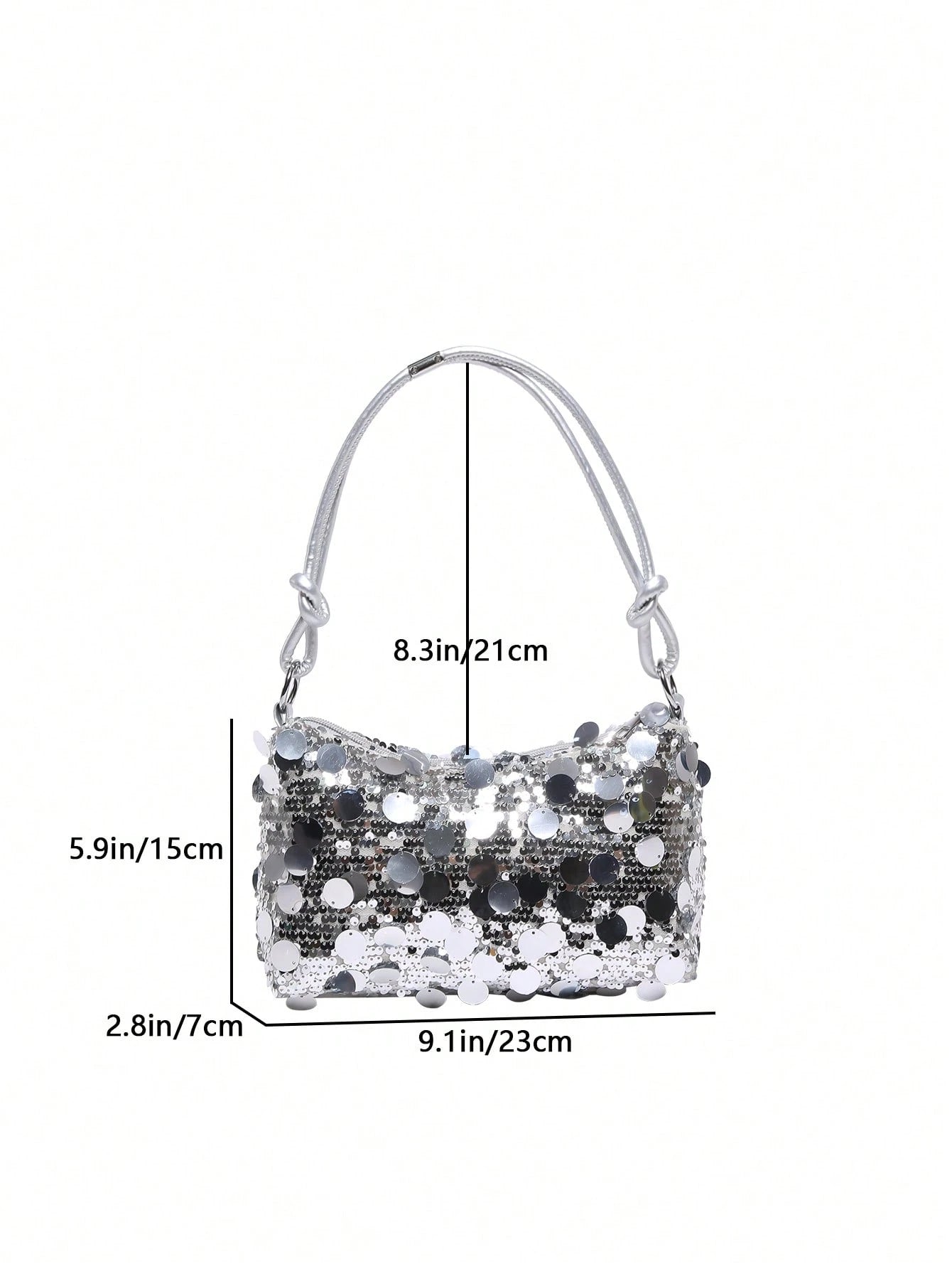 1pc Gold-Tone Glittery Crescent Moon Shape PVC Shoulder Bag For Women