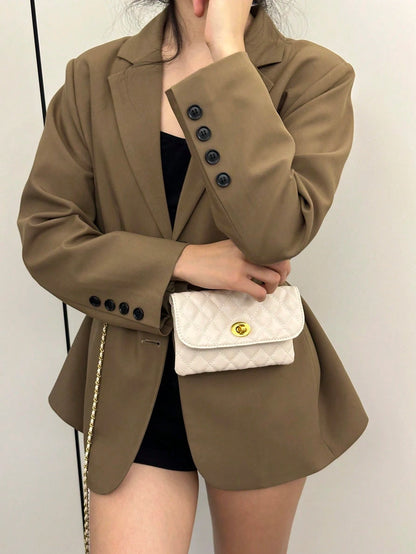 New Fashion Versatile Rhombus Embroidery Detachable Chain Mini Multifunctional Waist Bag/Shoulder Bag/Crossbody Bag, Western Purse For Women