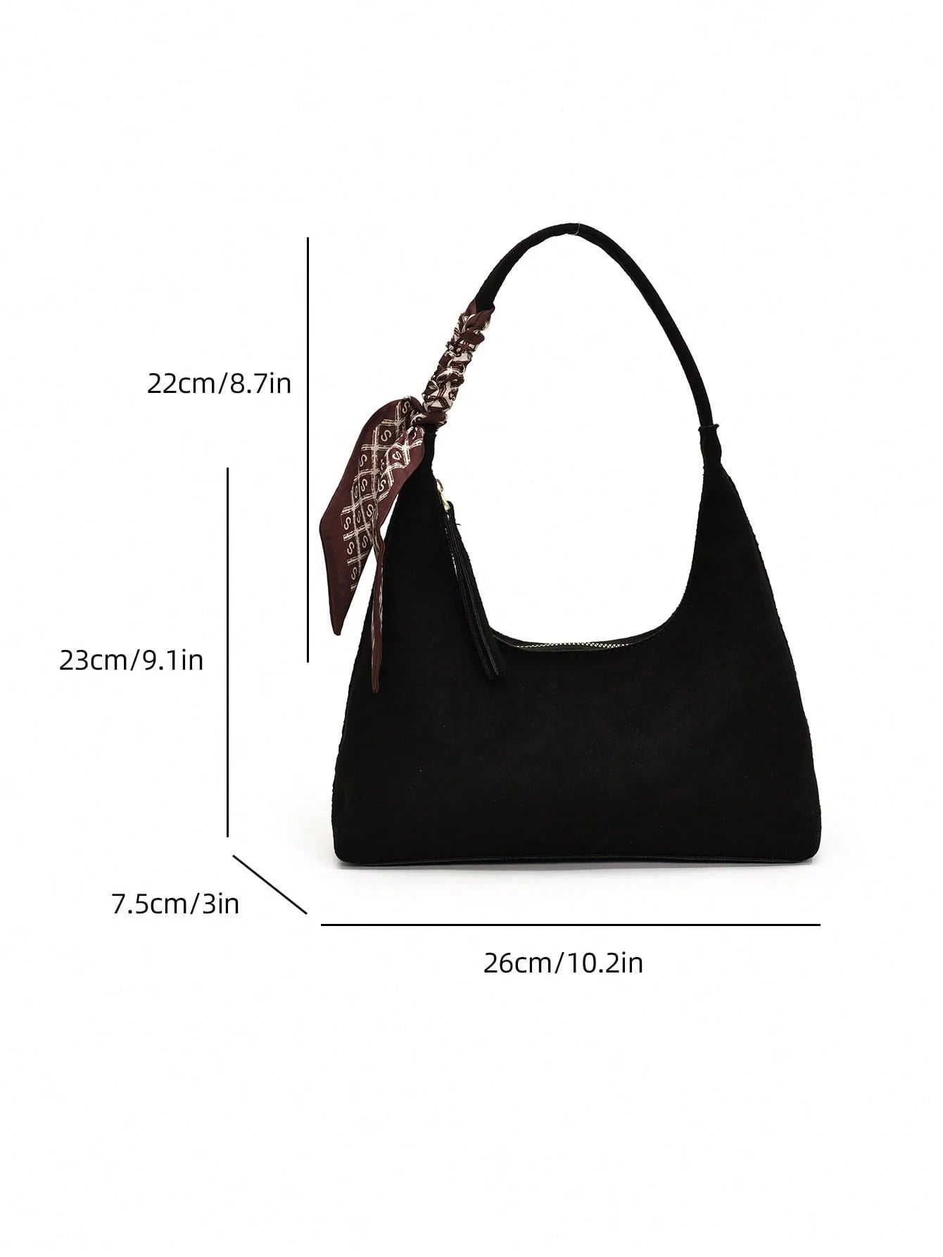 Minimalist Women's Shoulder Bag With Scarf
