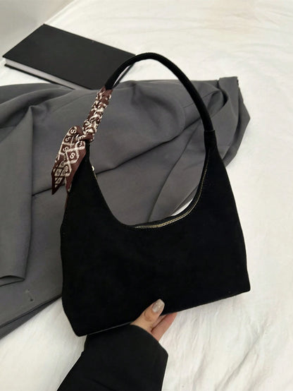 Minimalist Women's Shoulder Bag With Scarf