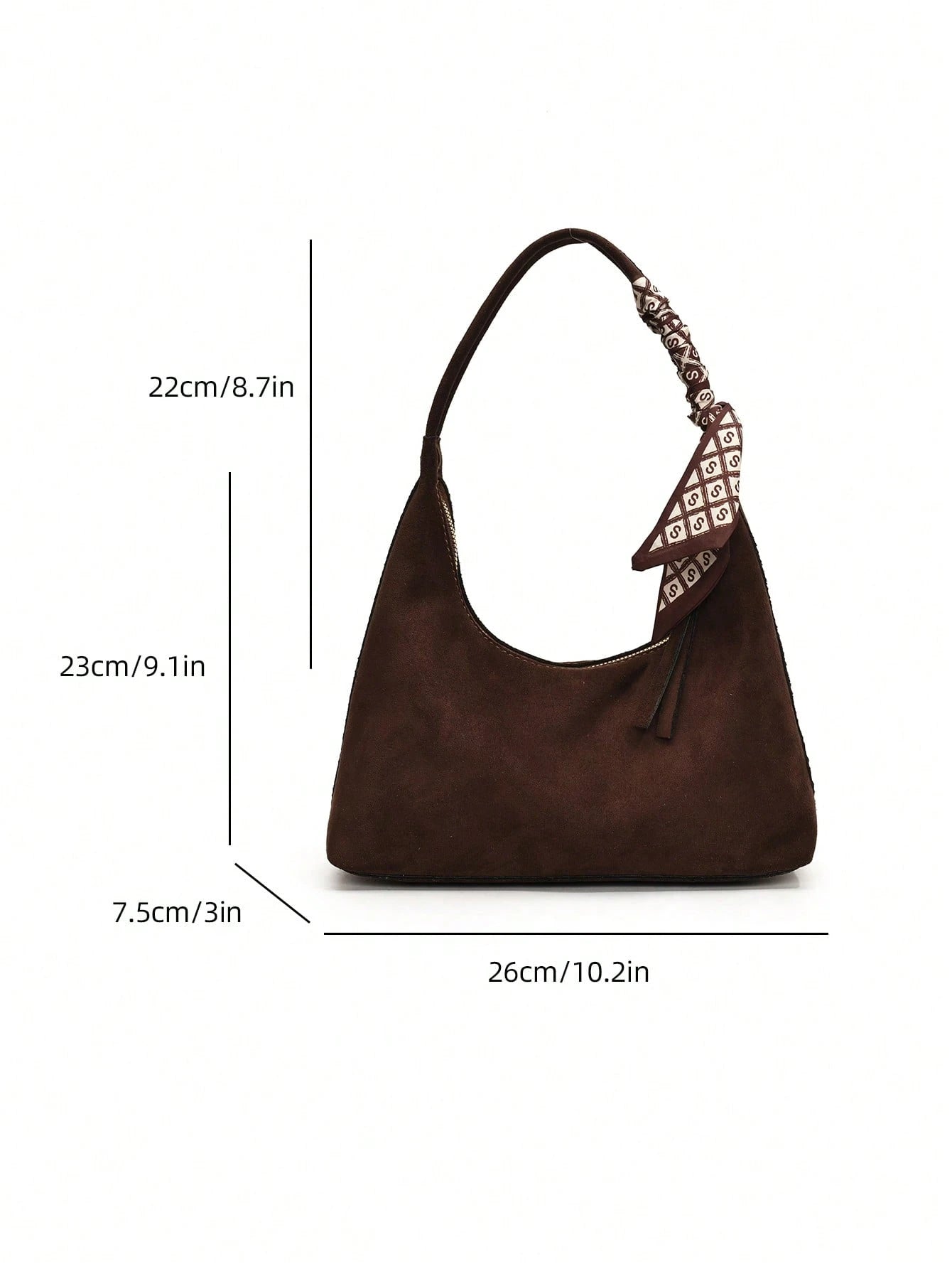 Minimalist Women's Shoulder Bag With Scarf