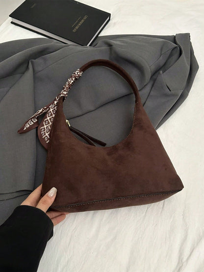 Minimalist Women's Shoulder Bag With Scarf