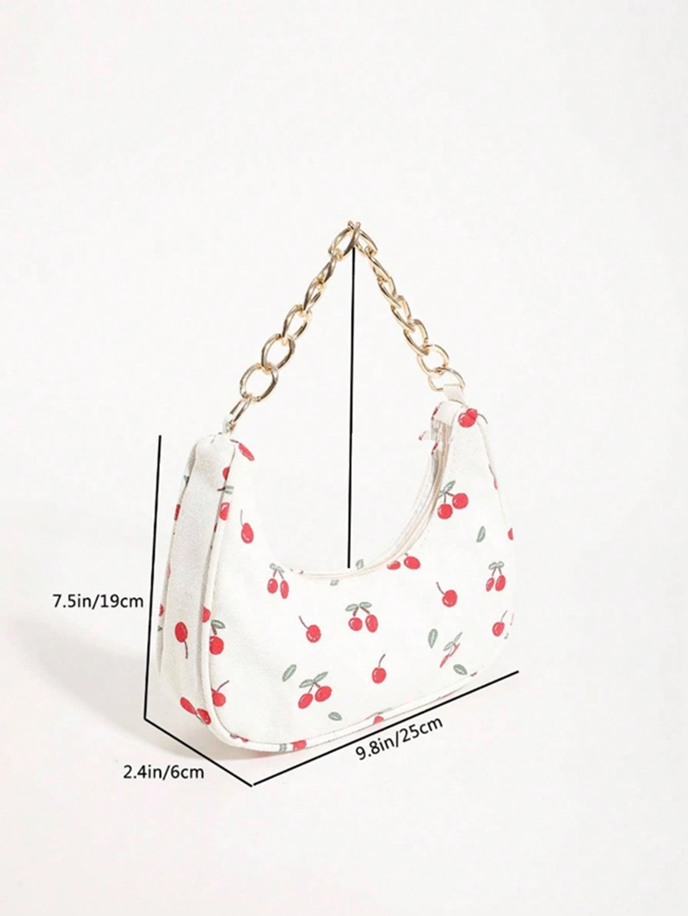 Fashion Metal Chain Handbag With Flower Design,Floral Printed Canvas Shoulder Bag , Tready Crescent Moon Bag For Women, Exquisite Floral Bag For Women
