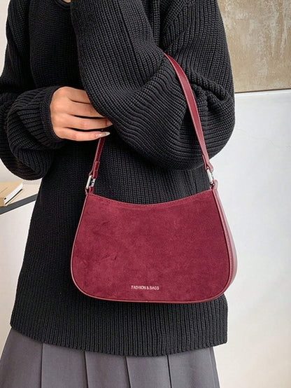 1pc Solid Color PU Leather Shoulder Bag For Women, Versatile Crossbody Bag For Commuting, Adjustable Shoulder Strap