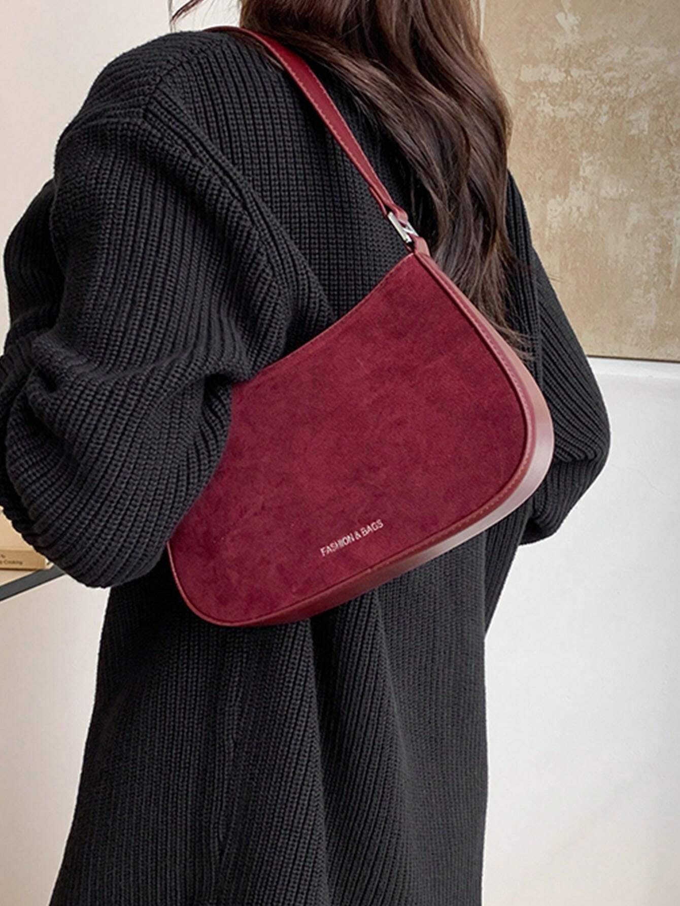 1pc Solid Color PU Leather Shoulder Bag For Women, Versatile Crossbody Bag For Commuting, Adjustable Shoulder Strap