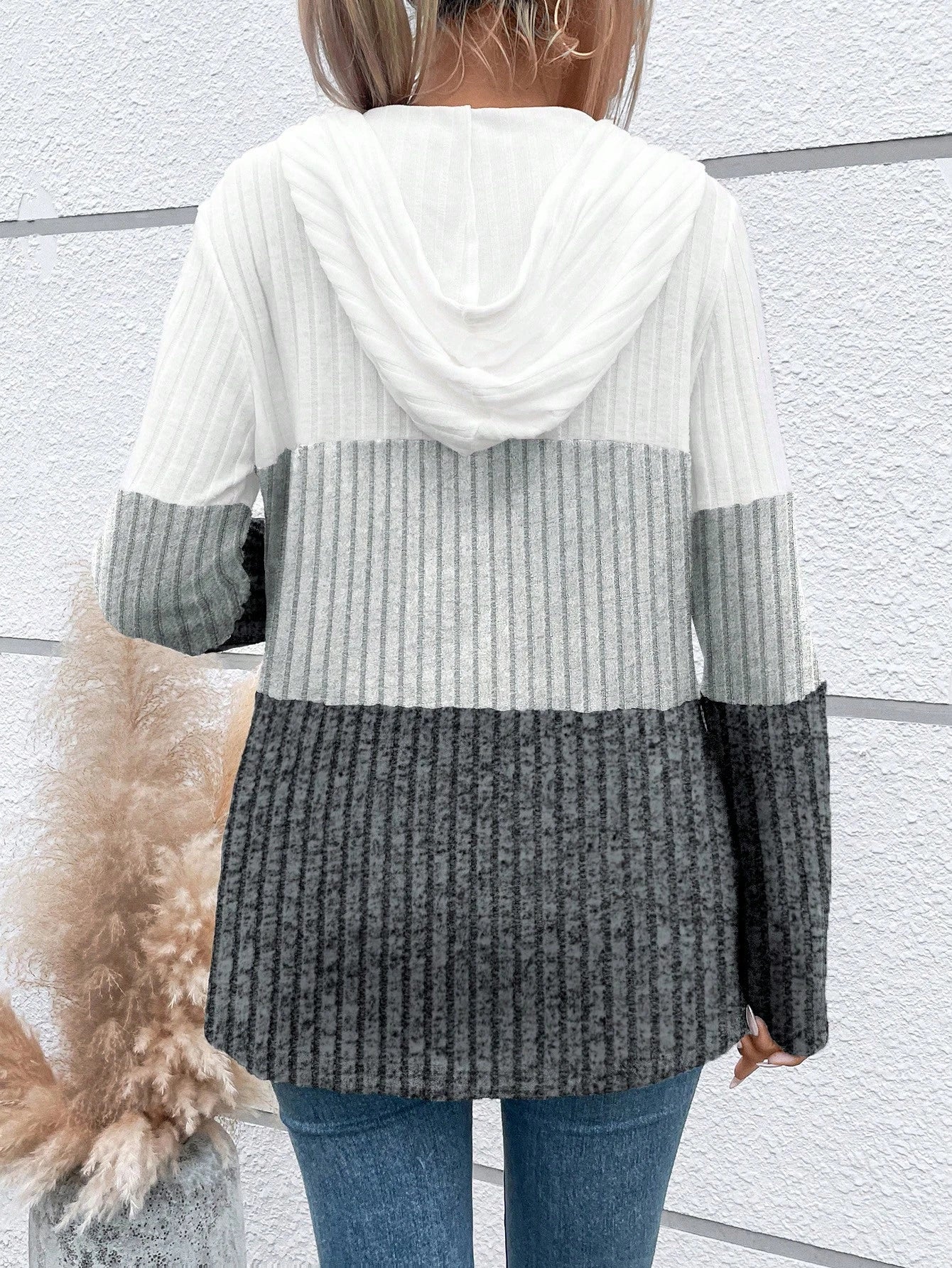 EMERY ROSE Ladies' Color Blocking Drawstring T-Shirt Graphic Tees Women Tops Fall Cloth For Women