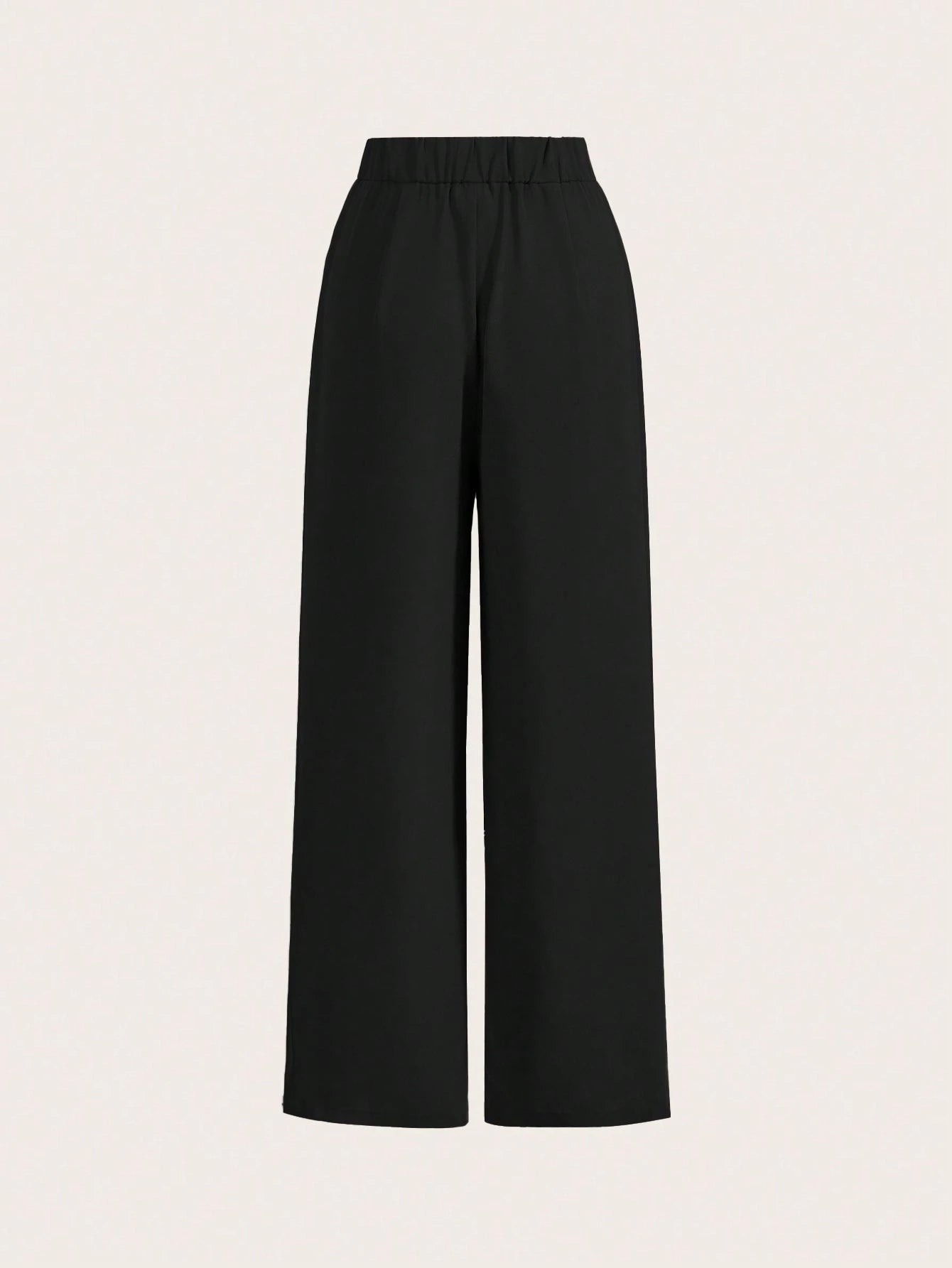 Poéselle Summer High-Waisted Pants Multi-Piece Set, Wide Leg Pants High Waist Fold Pleated Wide Leg Pants, Pants, Loose Fit, Long Pants