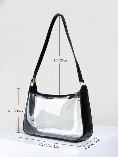 Women's Fashionable Transparent PVC Armpit Bag/Shoulder Bag For Daily Commuting
