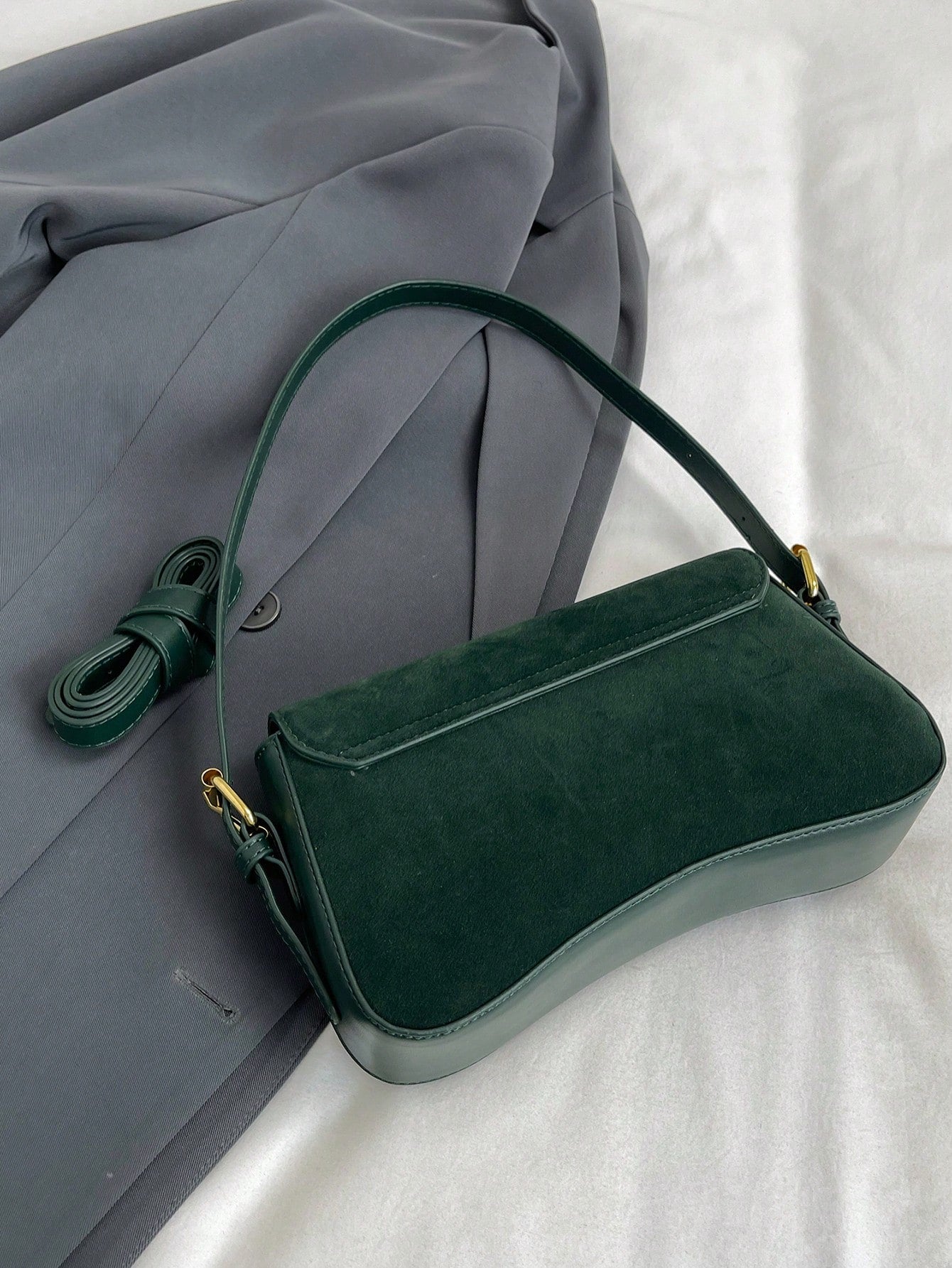 1pc Women Solid Color Matte Leather Backpack/Shoulder/Crossbody Saddlebag