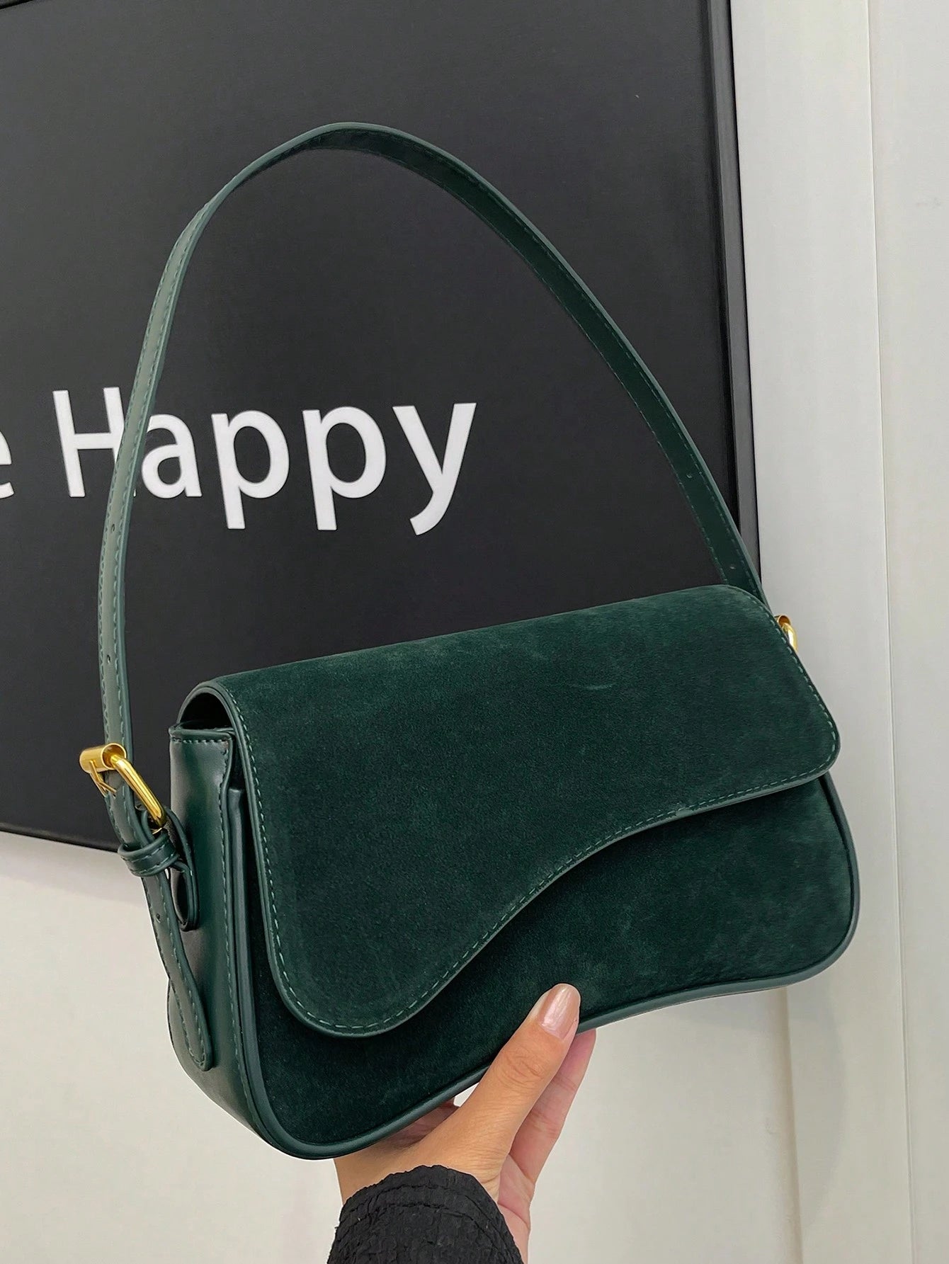 1pc Women Solid Color Matte Leather Backpack/Shoulder/Crossbody Saddlebag