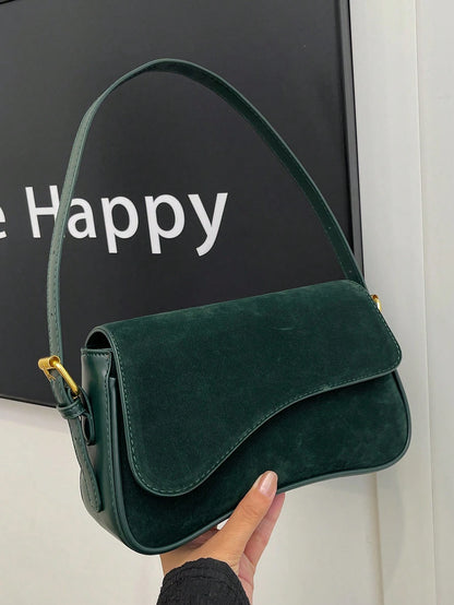 1pc Women Solid Color Matte Leather Backpack/Shoulder/Crossbody Saddlebag