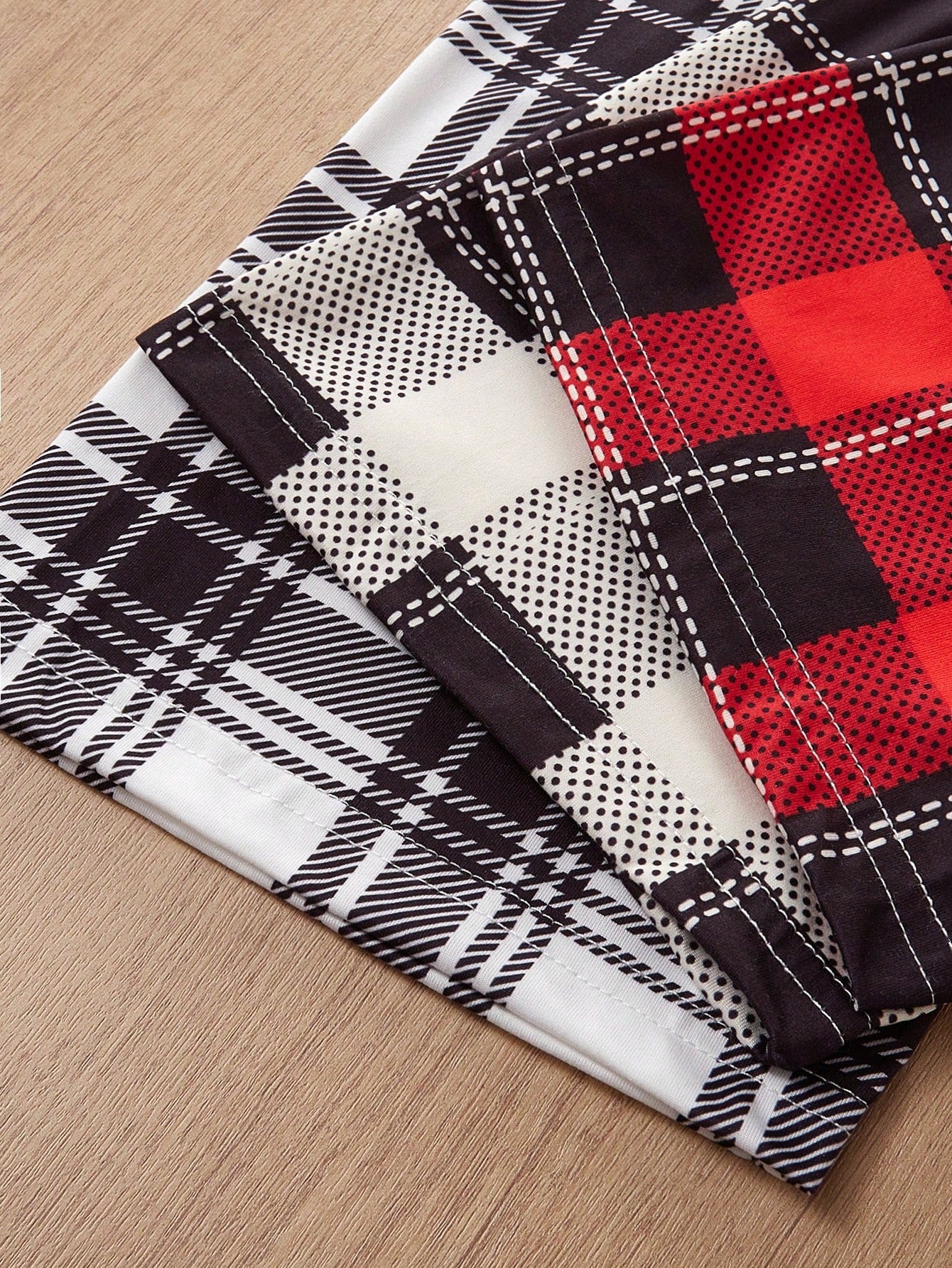 3pcs Women's Casual Plaid Print Pajama Pants With Bow Waist Decor Bow Tie