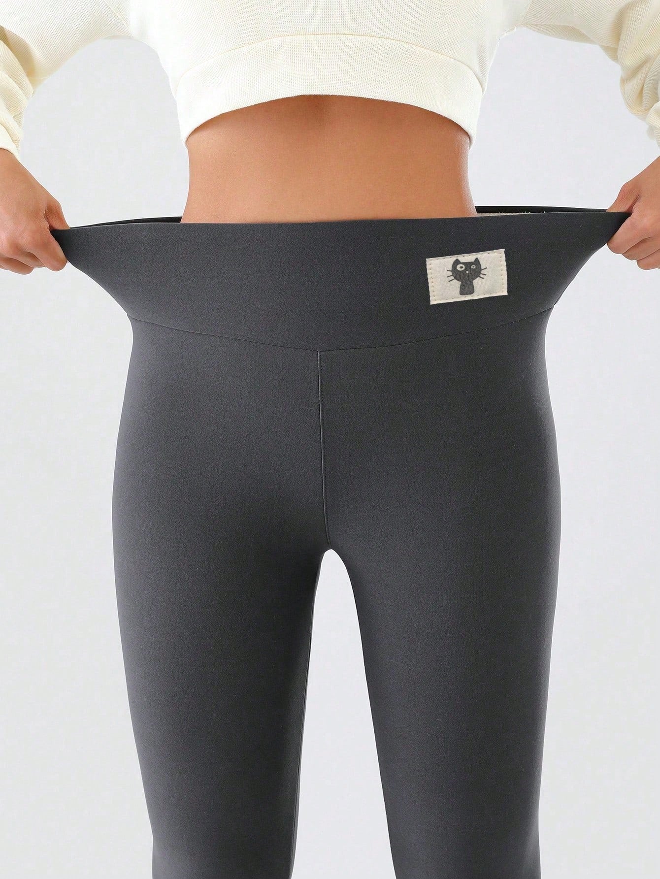 1pc Winter Sport Leggings High Waist Thick Wool Pants Warm Velvet Thick Thermal Pants Fleece Legging Winter Clothes Women