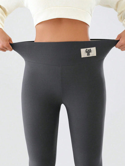 1pc Winter Sport Leggings High Waist Thick Wool Pants Warm Velvet Thick Thermal Pants Fleece Legging Winter Clothes Women