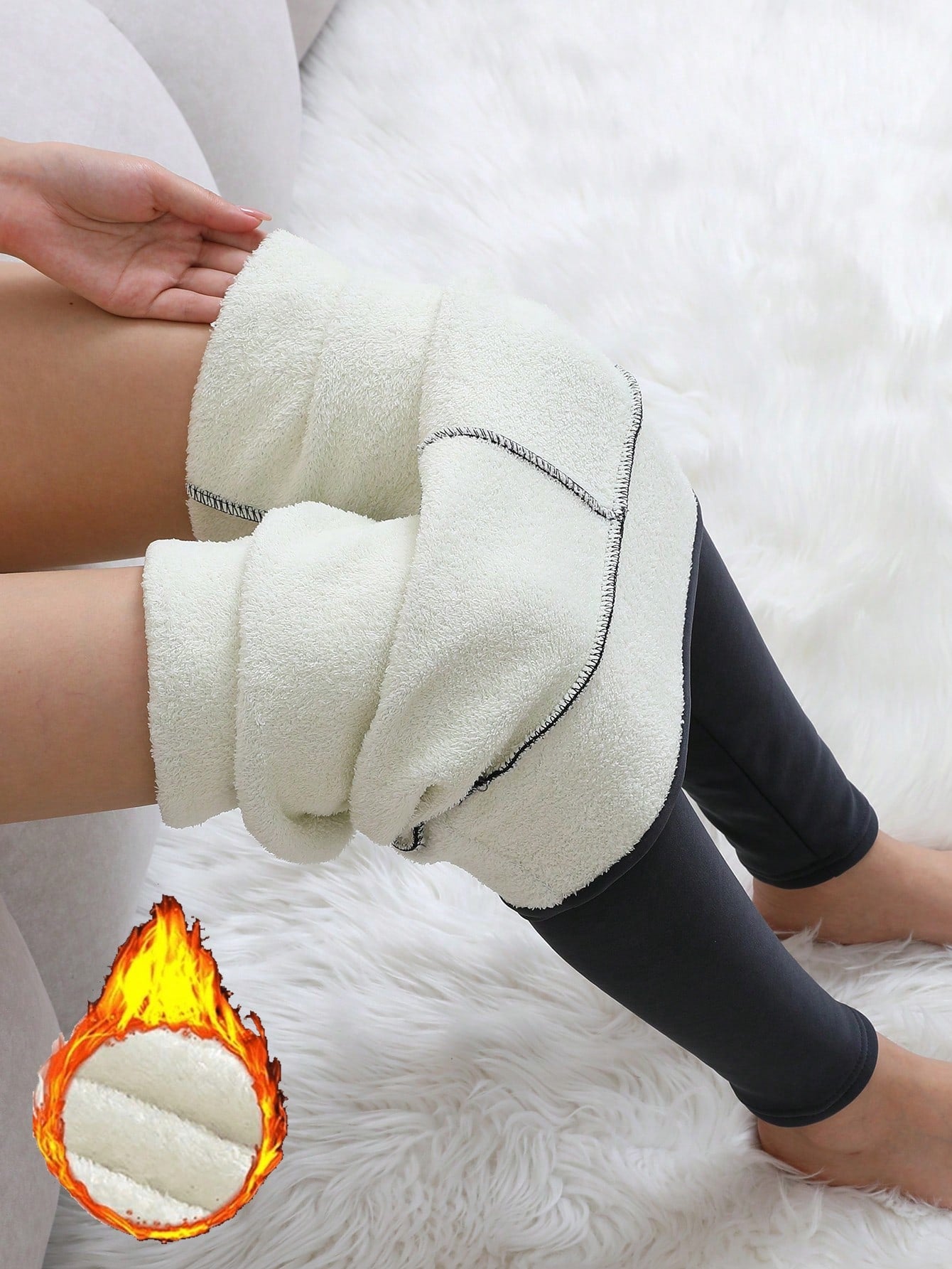 1pc Winter Sport Leggings High Waist Thick Wool Pants Warm Velvet Thick Thermal Pants Fleece Legging Winter Clothes Women