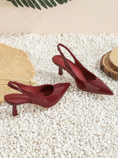 Women's Simple Fashion Casual Mid-Heel Backless Pumps, Suitable For Work, Wedding And Commute