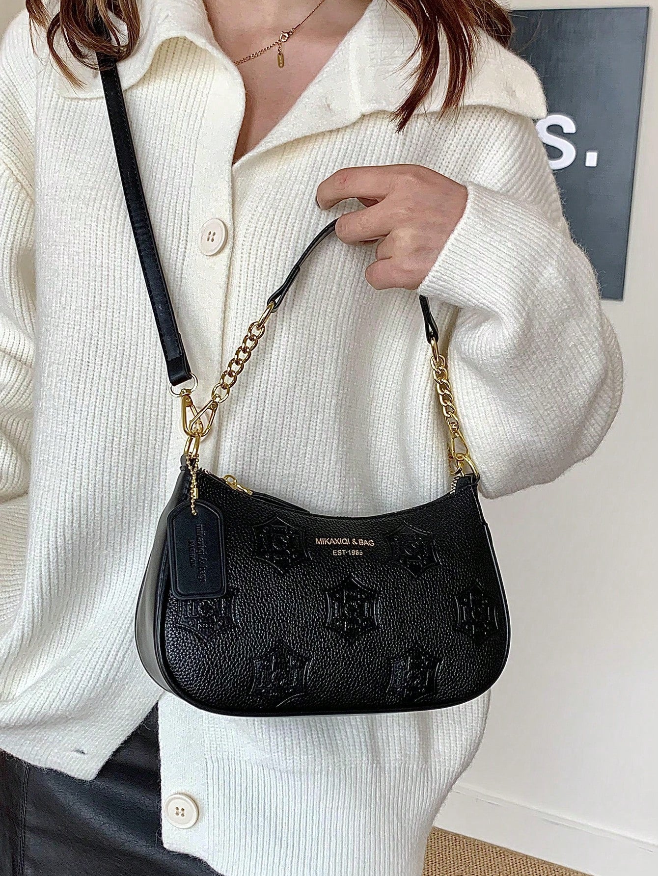 1pc Solid Color PU Leather Shoulder Bag For Women, Versatile Crossbody Bag For Commuting, Adjustable Shoulder Strap