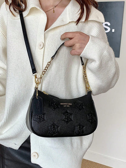 1pc Solid Color PU Leather Shoulder Bag For Women, Versatile Crossbody Bag For Commuting, Adjustable Shoulder Strap