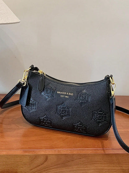 1pc Solid Color PU Leather Shoulder Bag For Women, Versatile Crossbody Bag For Commuting, Adjustable Shoulder Strap