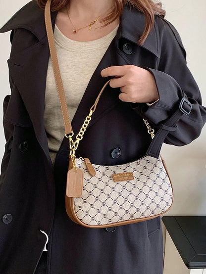 1pc Solid Color PU Leather Shoulder Bag For Women, Versatile Crossbody Bag For Commuting, Adjustable Shoulder Strap