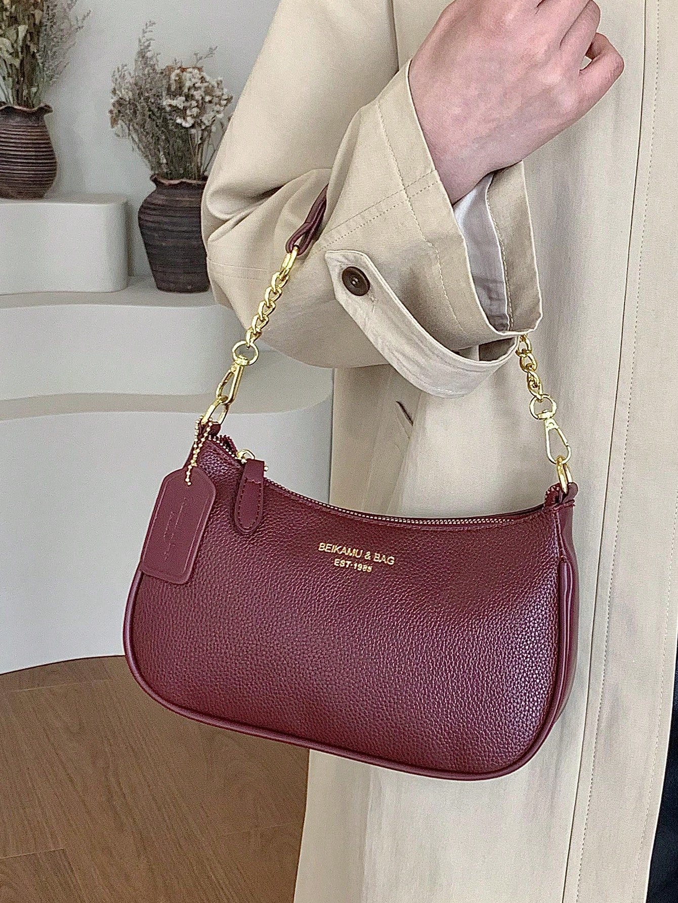 1pc Solid Color PU Leather Shoulder Bag For Women, Versatile Crossbody Bag For Commuting, Adjustable Shoulder Strap